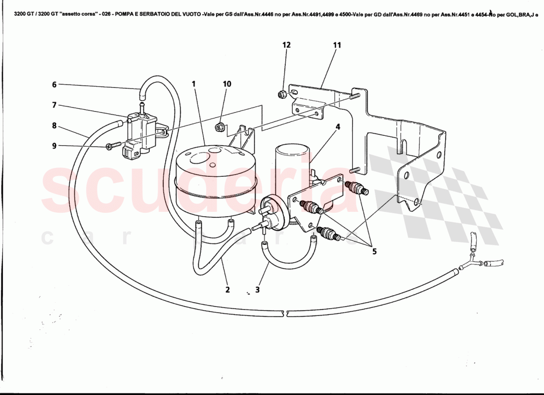 PUMP AND VACUUM TANK - Valid for GS from Ass.Nr.4446 not for Ass.Nr.4491, 4499 and 4500- Valid for GD of Maserati Maserati 3200 GT / Assetto Corsa