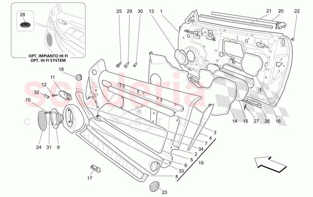 FRONT DOORS: TRIM PANELS of Maserati Maserati GranSport Spyder (2005-2007)