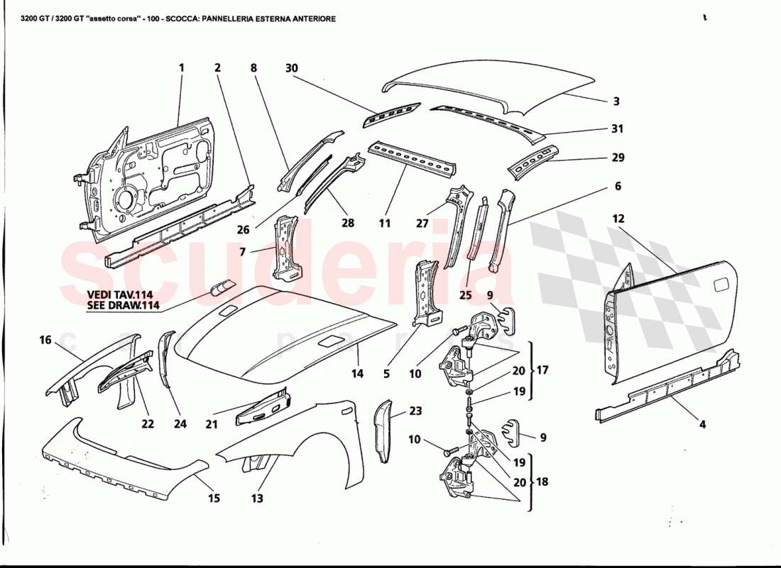 BODY SHEEL: FRONT OUTER PANELS of Maserati Maserati 3200 GT / Assetto Corsa