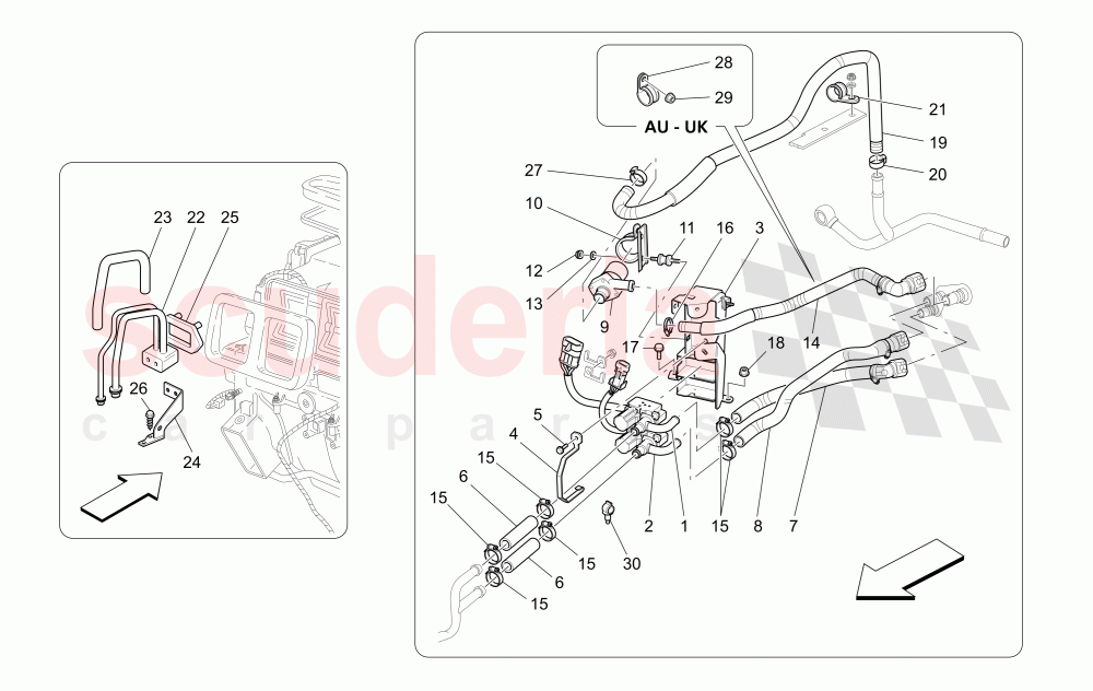A/C UNIT: ENGINE COMPARTMENT DEVICES of Maserati Maserati GranCabrio (2011-2012) Sport