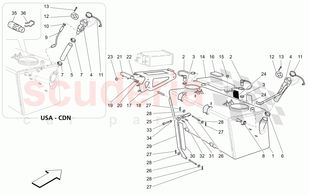 FUEL TANK of Maserati Maserati 4200 Coupe (2002-2004) CC