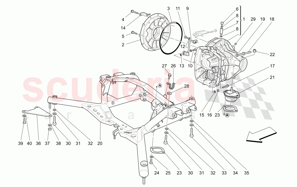 DIFFERENTIAL BOX AND REAR UNDERBODY (Available with: "Spyder 90th Anniversary" Version) of Maserati Maserati 4200 Spyder (2005-2007) CC