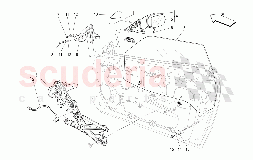 GLASS LIFT AND EXTERNAL REAR-VIEW MIRRORS of Maserati Maserati 4200 Coupe (2002-2004) GT