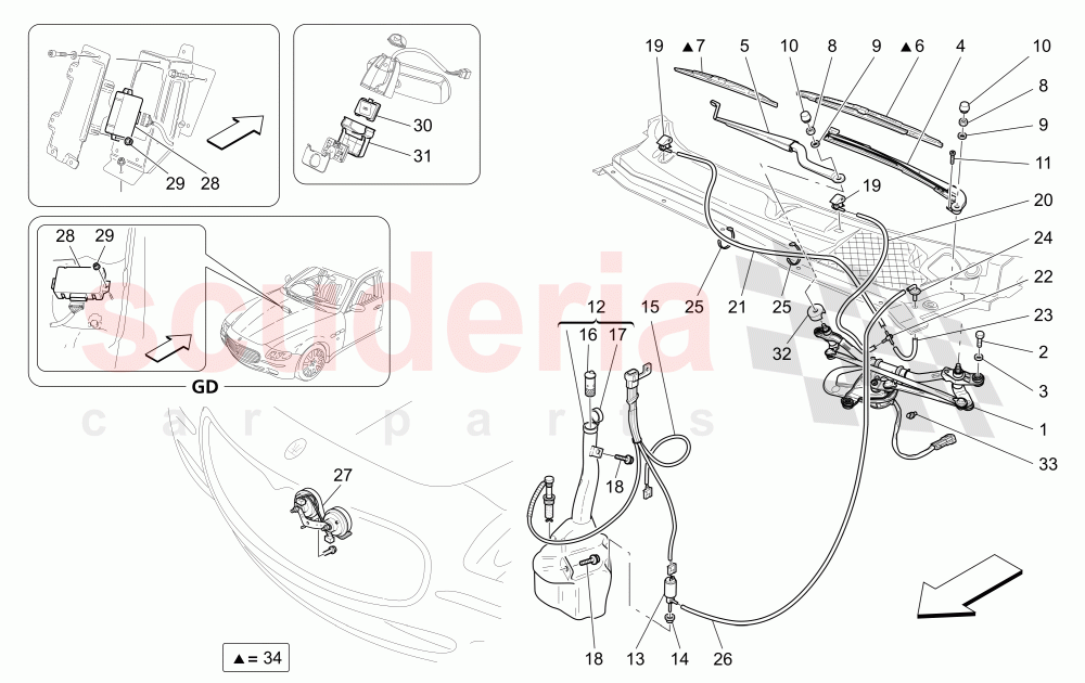 EXTERNAL VEHICLE DEVICES of Maserati Maserati Quattroporte (2008-2012) S 4.7