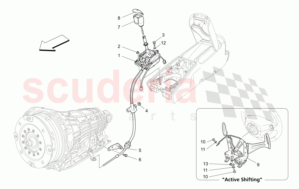 DRIVER CONTROLS FOR AUTOMATIC GEARBOX (Not available with: Special Edition) of Maserati Maserati GranCabrio (2013+) Sport