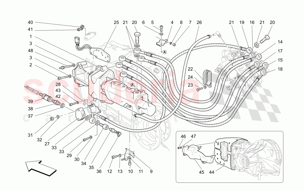 F1 CLUTCH HYDRAULIC CONTROL (Valid for F1) of Maserati Maserati 4200 Spyder (2005-2007) GT