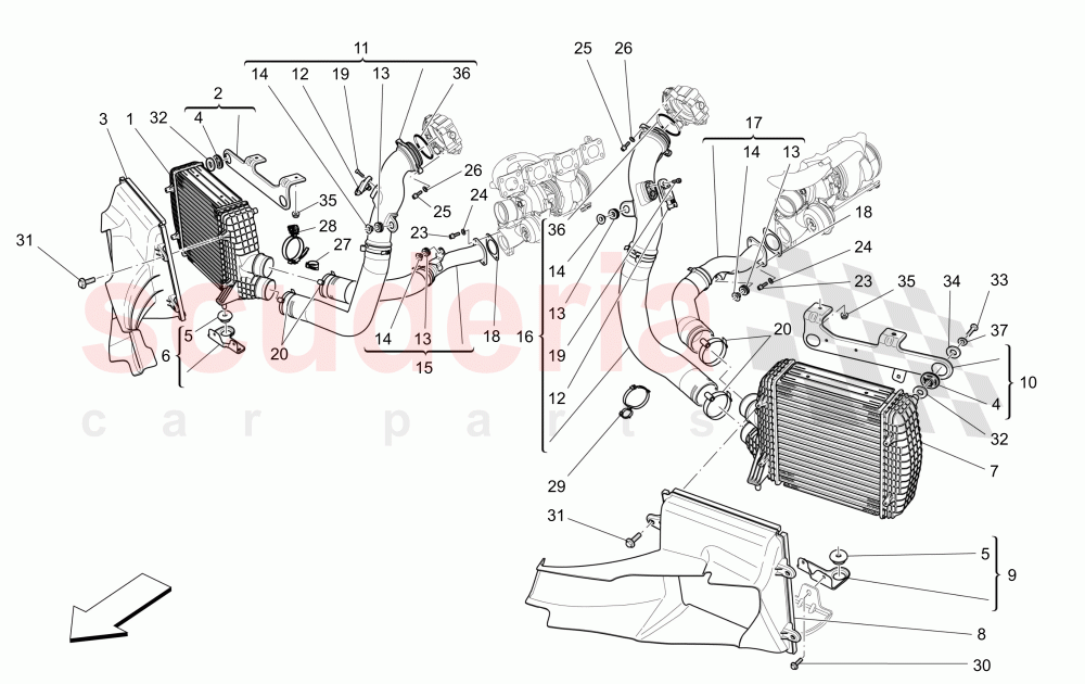 INTERCOOLER SYSTEM of Maserati Maserati Quattroporte (2013+) GTS
