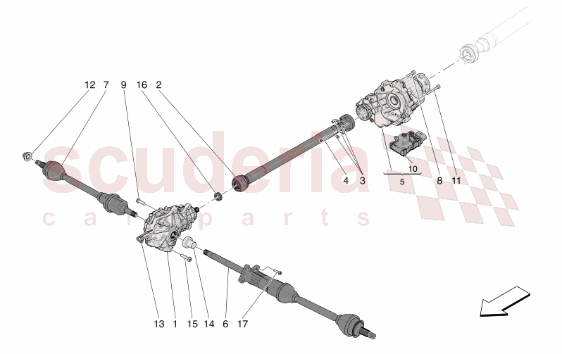 FRONT WHEELS TRANSMISSION of Maserati Maserati GranCabrio M189 TROFEO  AUTOMATIC 4WD 3.0 BT V6 550 HP