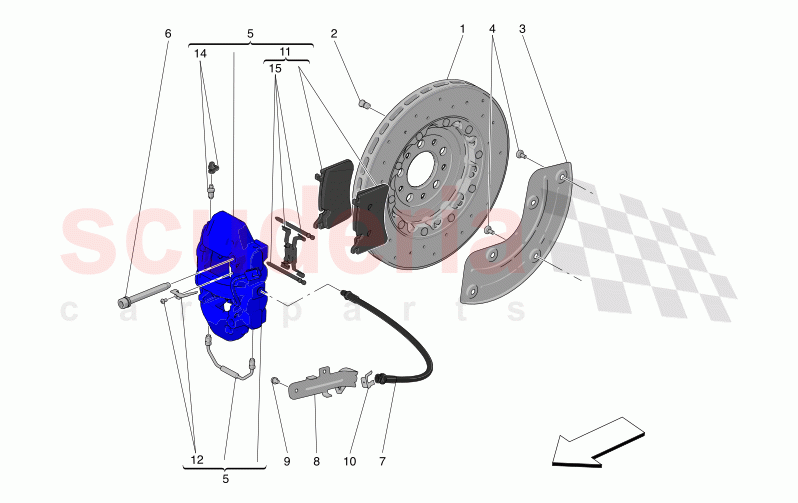 BRAKING DEVICES ON REAR WHEELS of Maserati Maserati MC20 Automatic 3.0 BT V6 2WD 630HP