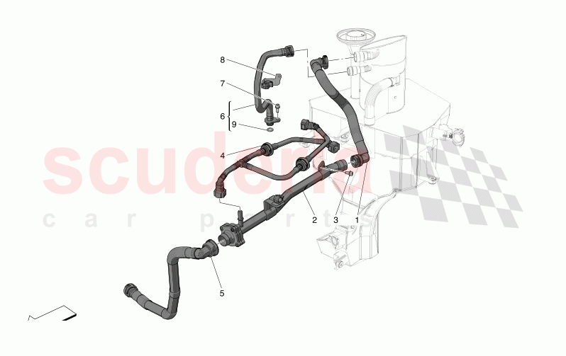 OIL VAPOUR RECIRCULATION SYSTEM of Maserati Maserati MC20 Notte Automatic 3.0 BT V6 2WD 630HP