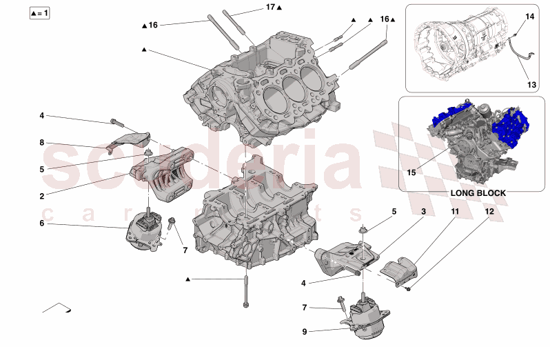 CRANKCASE of Maserati Maserati GranCabrio M189 TROFEO  AUTOMATIC 4WD 3.0 BT V6 550 HP