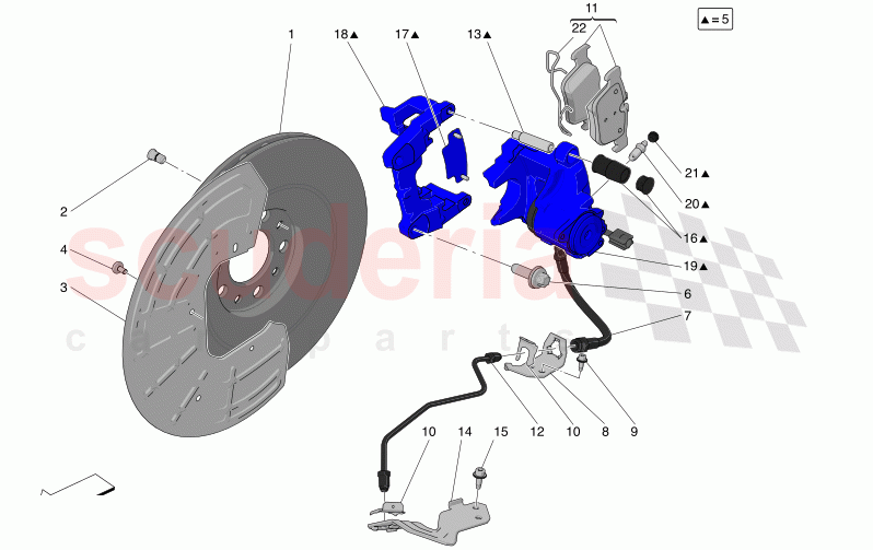 BRAKING DEVICES ON REAR WHEELS of Maserati Maserati Grecale GT Automatic 2.0 T4 4WD 300HP MHEV