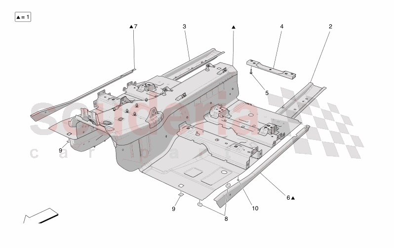 CENTRAL STRUCTURAL FRAMES AND SHEET PANELS of Maserati Maserati GranCabrio M189    AUTOMATIC 4WD 3.0 BT V6 490 HP