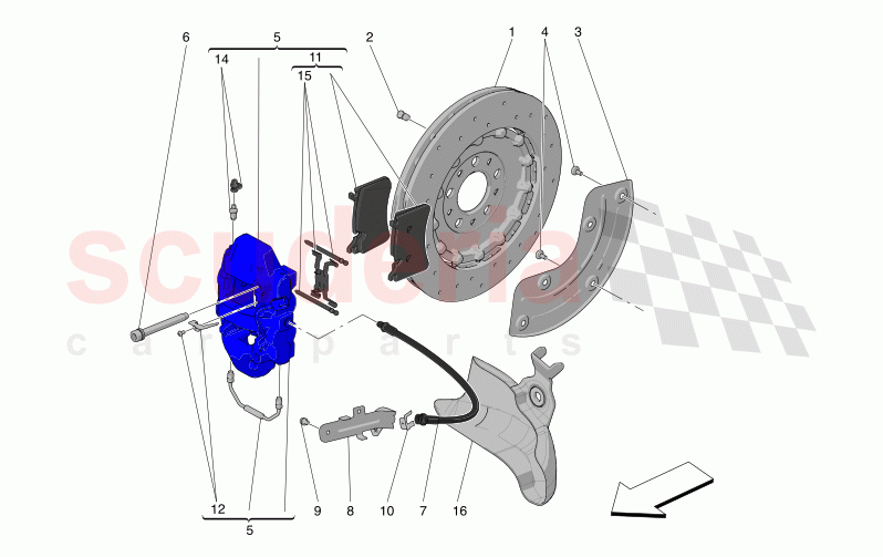 BRAKING DEVICES ON REAR WHEELS of Maserati Maserati MC20 Automatic 3.0 BT V6 2WD 630HP