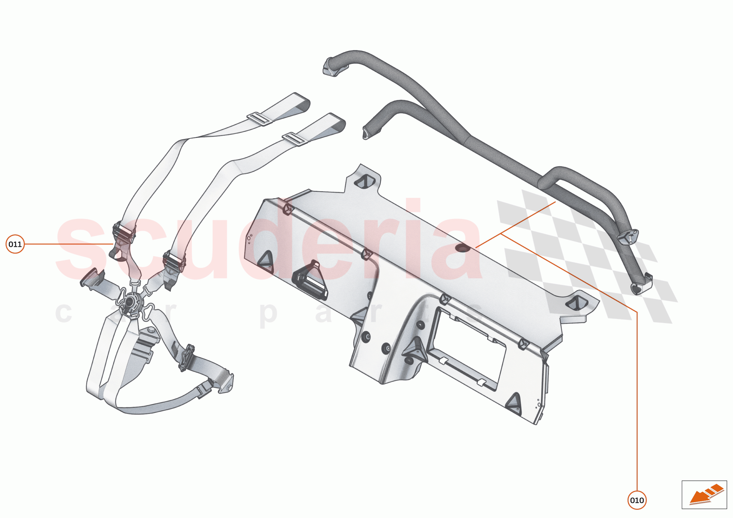 54 - INTERIOR - 54.3 - MSO DEFINED HARNESS BAR  of McLaren McLaren 540C Coupe