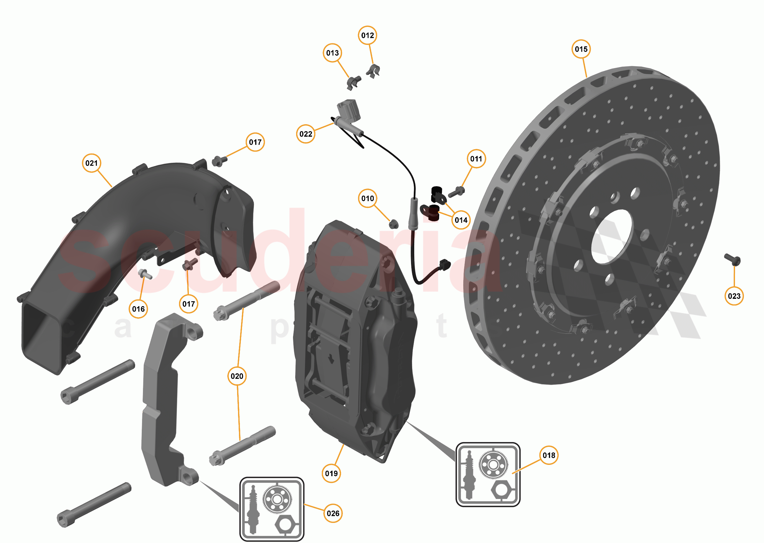 9 - C1 - BRAKE SYSTEM - 9.3 - 04 - REAR BRAKE DISCS AND CALIPERS of McLaren McLaren 650S Spider