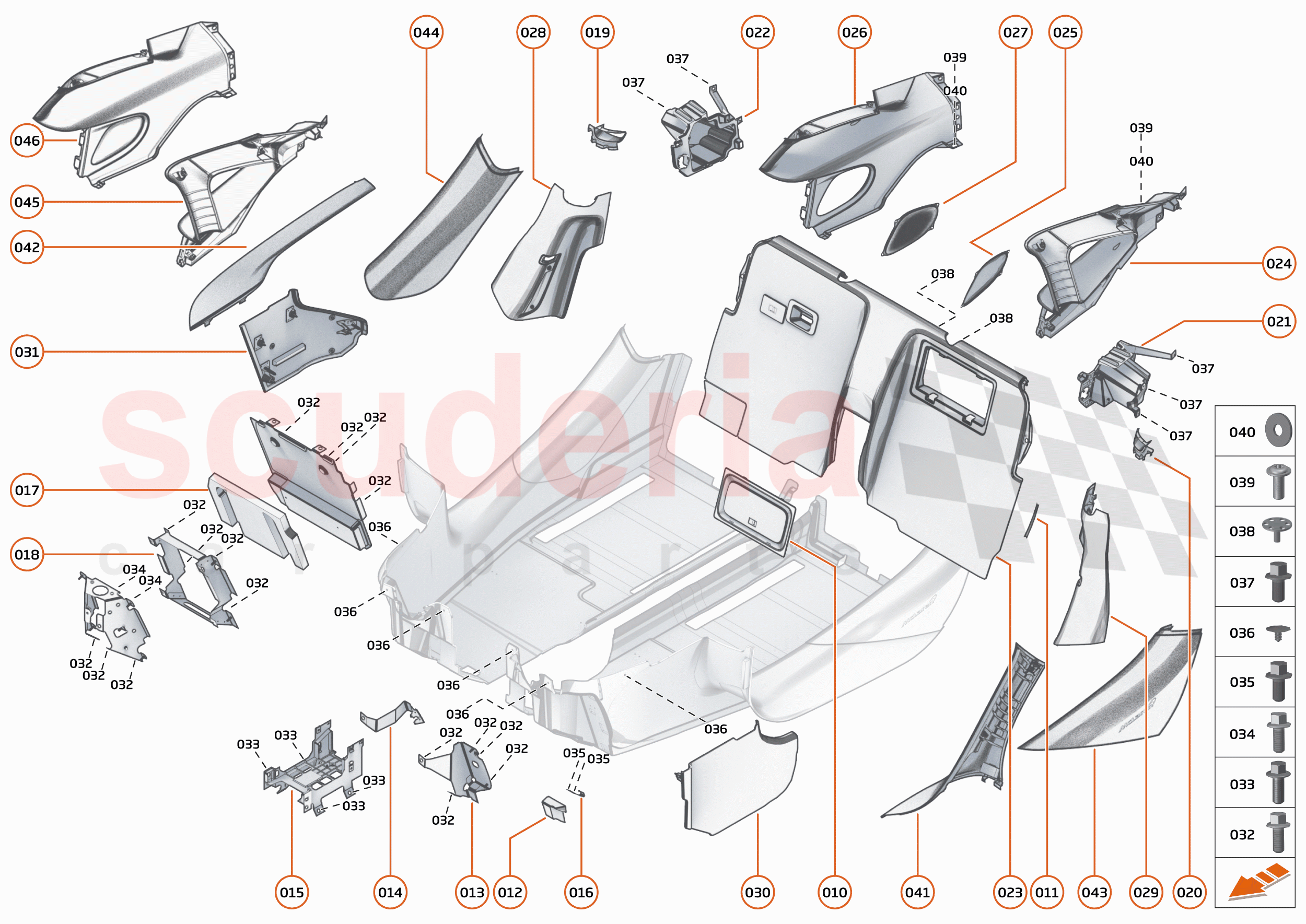 41 - INTERIOR SYSTEMS - 41.6 - LOWER & REAR TRIM of McLaren McLaren GT