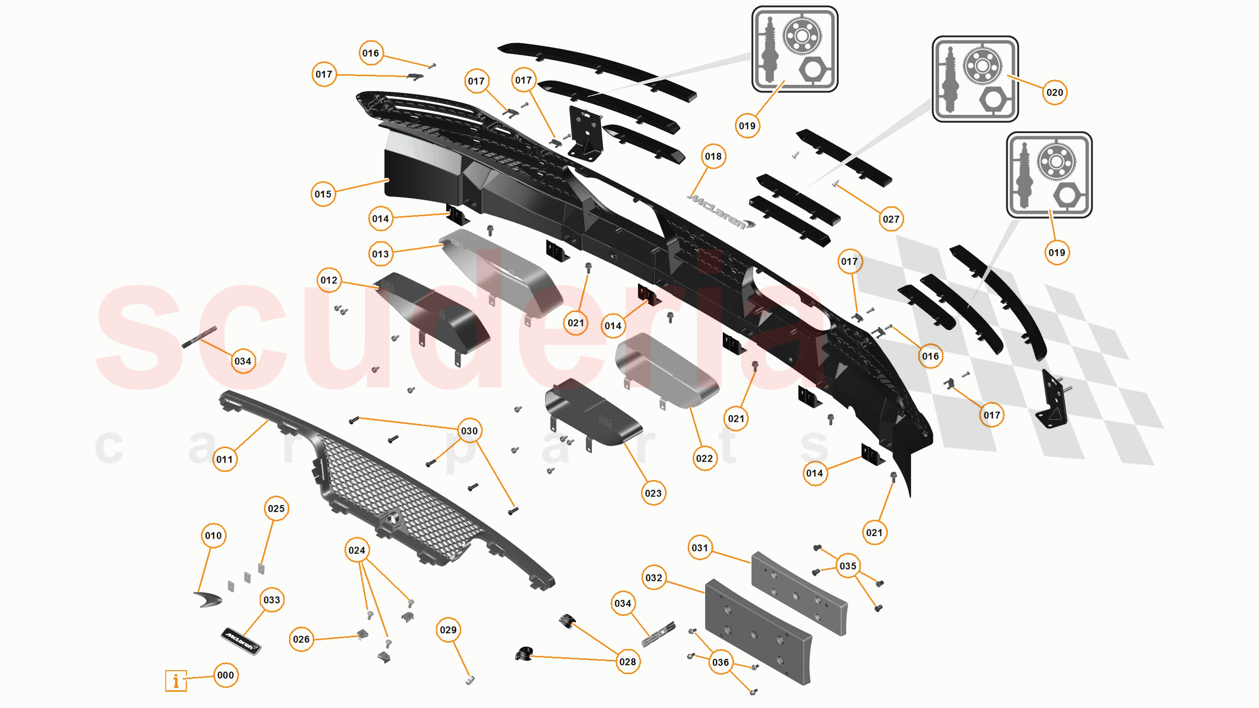 2 - A2 - EXTERIOR TRIM, LIGHTING, AND WIPERS - 2.4 - 02 - FINISHERS, BADGES, GRILLES, AND DECALS of McLaren McLaren 12C Spider