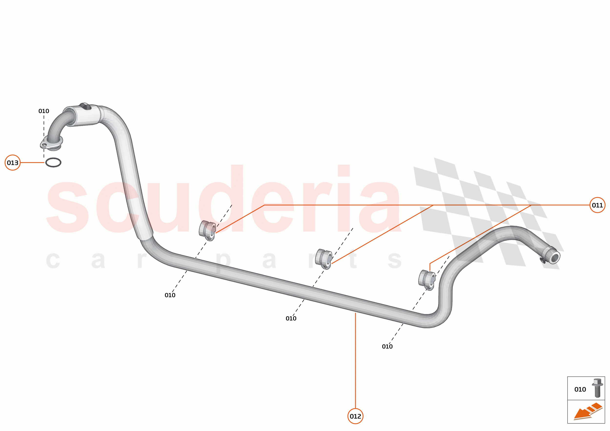 39 - TRANSMISSION COOLING SYSTEMS - 39.2 - CLUTCH OIL COOLER FEED + RTRN PIPE of McLaren McLaren 600LT