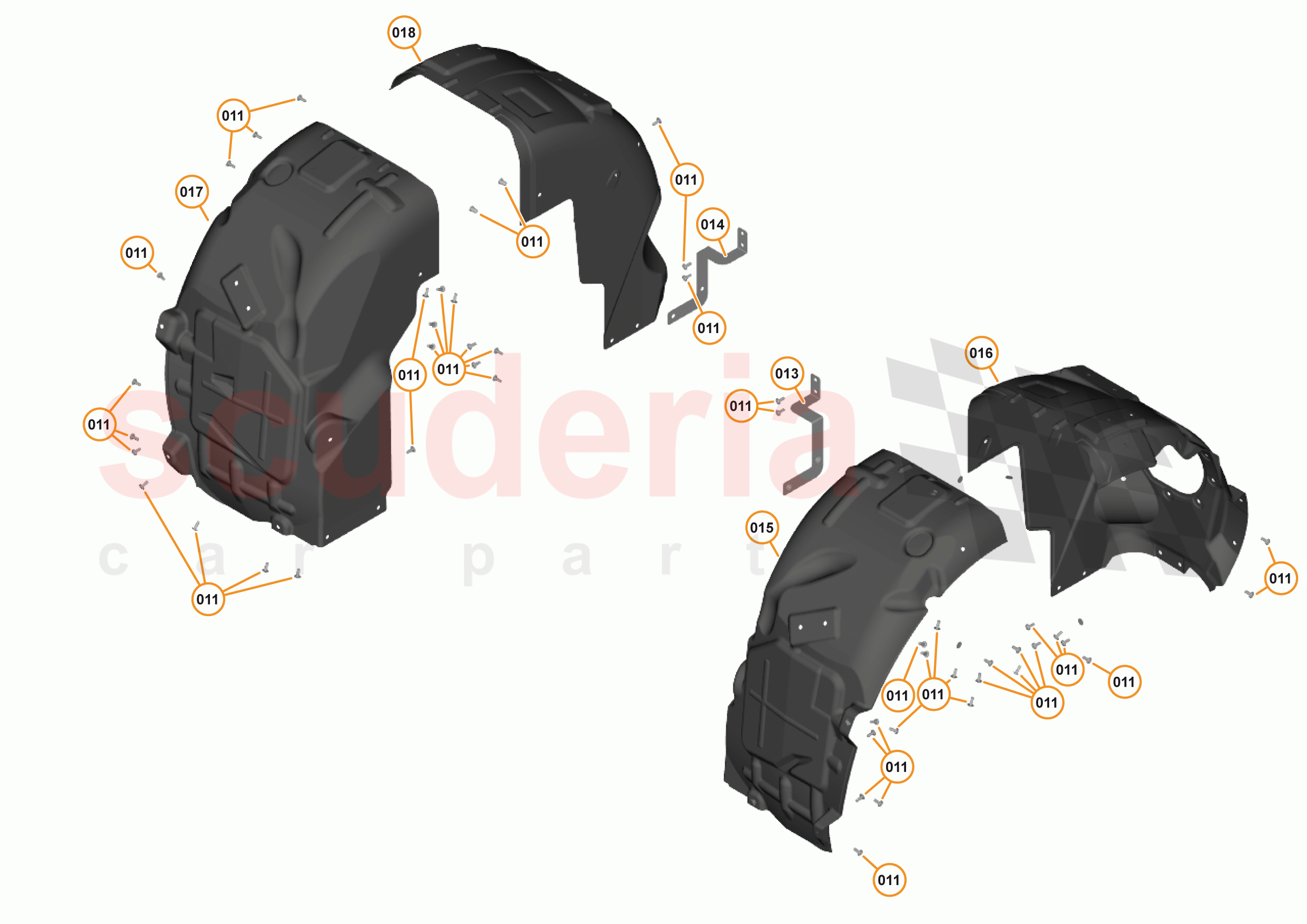 14 - LINERS & NVH - 14.2 - REAR WHEELARCH LINERS of McLaren McLaren 570S Spider