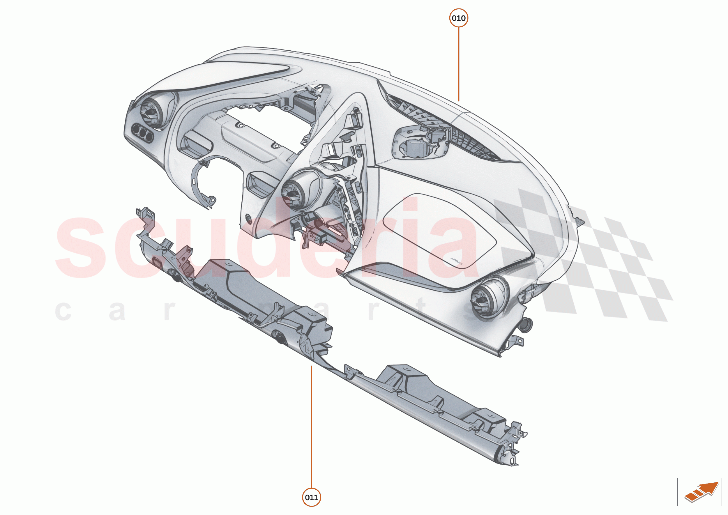 49 - INTERIOR SYSTEMS - 49.2 - ASSY FACIA - ASSEMBLY of McLaren McLaren 765LT Spider
