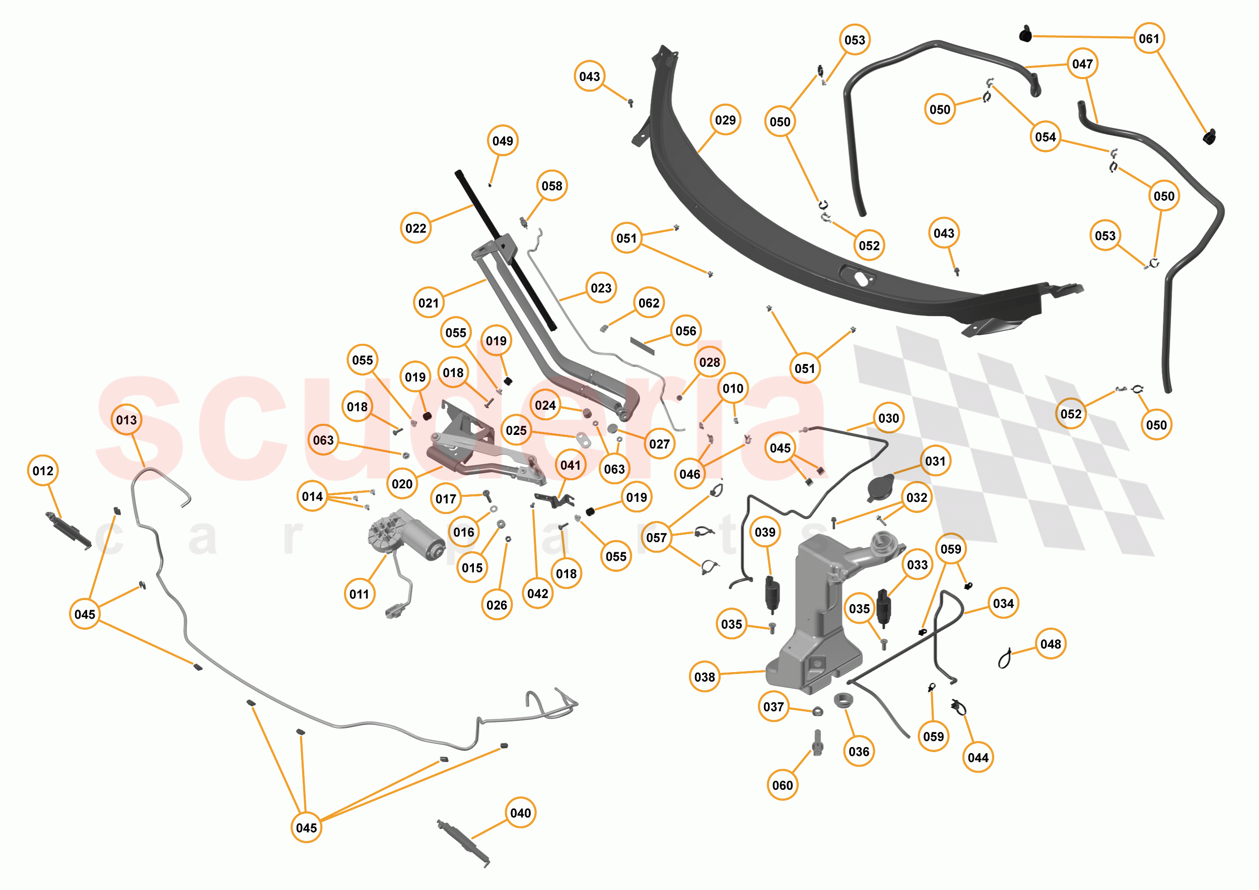 2 - A2 - EXTERIOR TRIM, LIGHTING, AND WIPERS - 2.7 - 05 - WIPERS AND WASHER SYSTEM of McLaren McLaren 12C Coupe