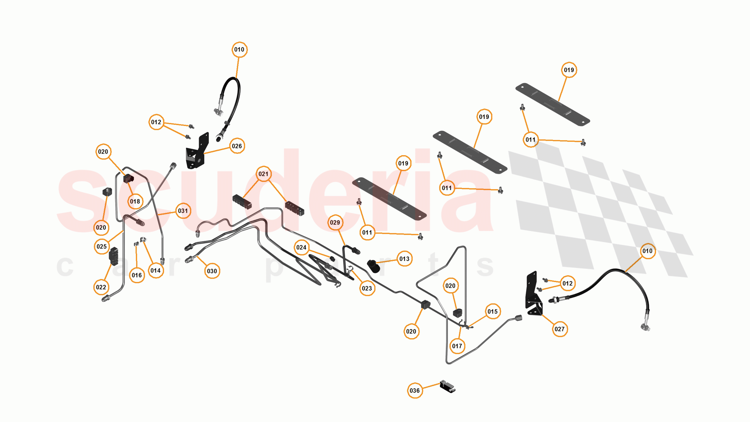 9 - C1 - BRAKE SYSTEM - 9.2 - 02 - FRONT BRAKE PIPES of McLaren McLaren 650S Spider