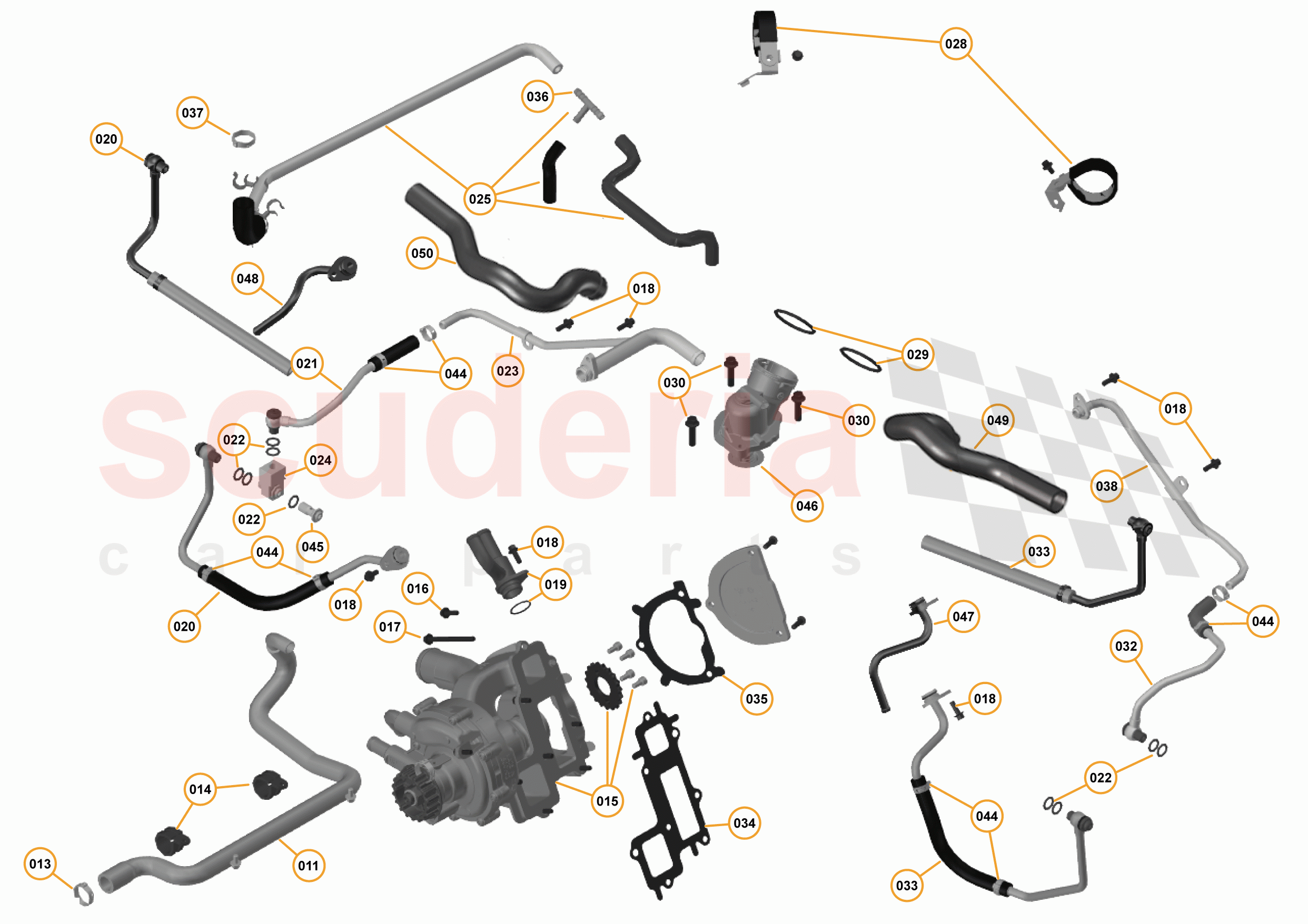 35 - ENGINE COOLING  SYSTEM - 35.1 - ENGINE WATER PUMP & WATER CIRCUIT of McLaren McLaren 540C Coupe