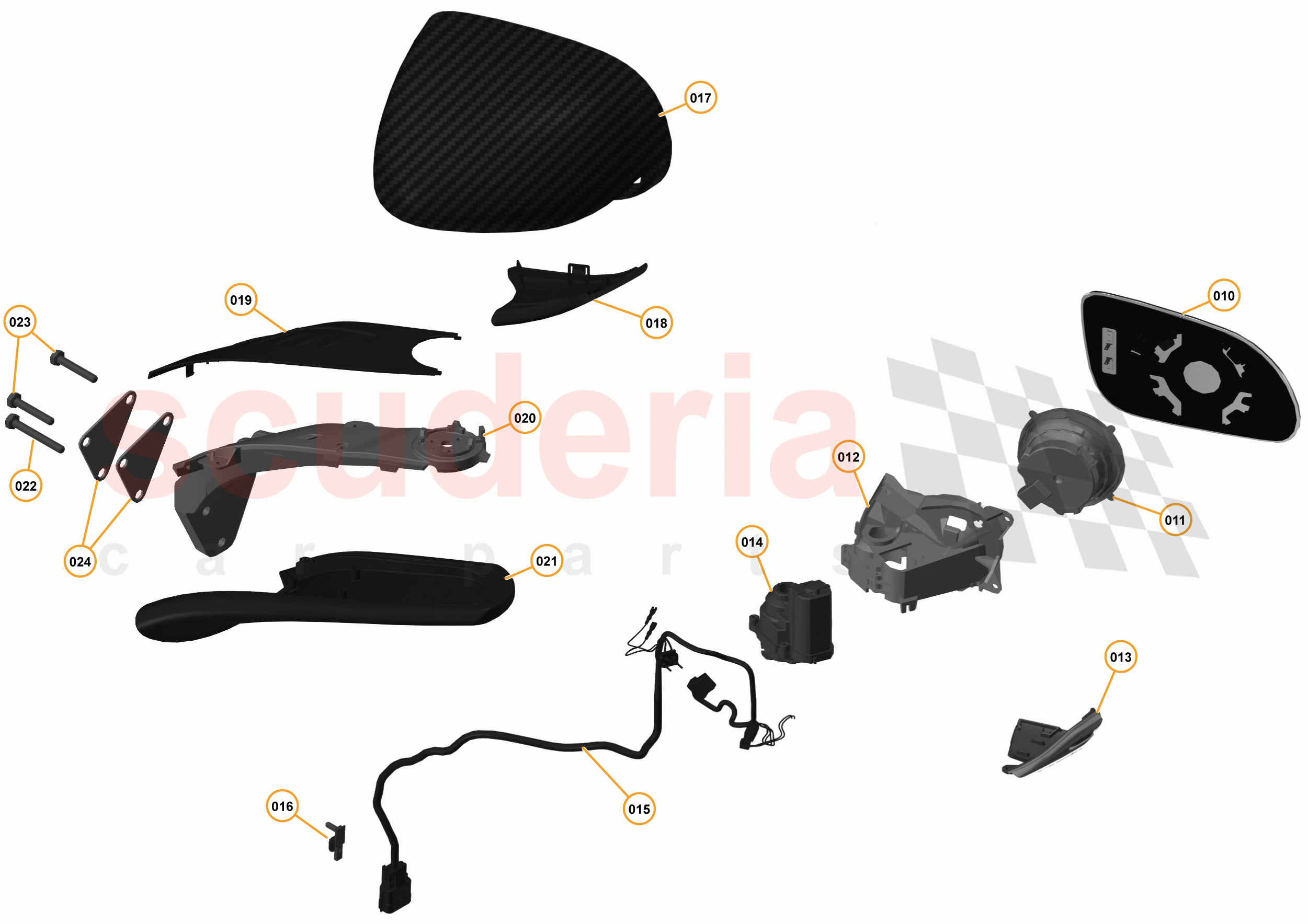3 - A3 -CLOSURES - 3.7 - 03 - DOOR LH - SIDE MIRROR of McLaren McLaren 625C Coupe