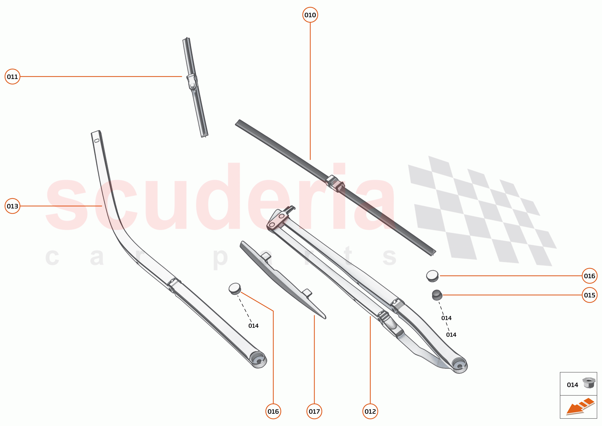 12 - WIPERS & WASHER SYSTEM - 12.2 - WINDSCREEN WIPER ARMS of McLaren McLaren 720S Spider
