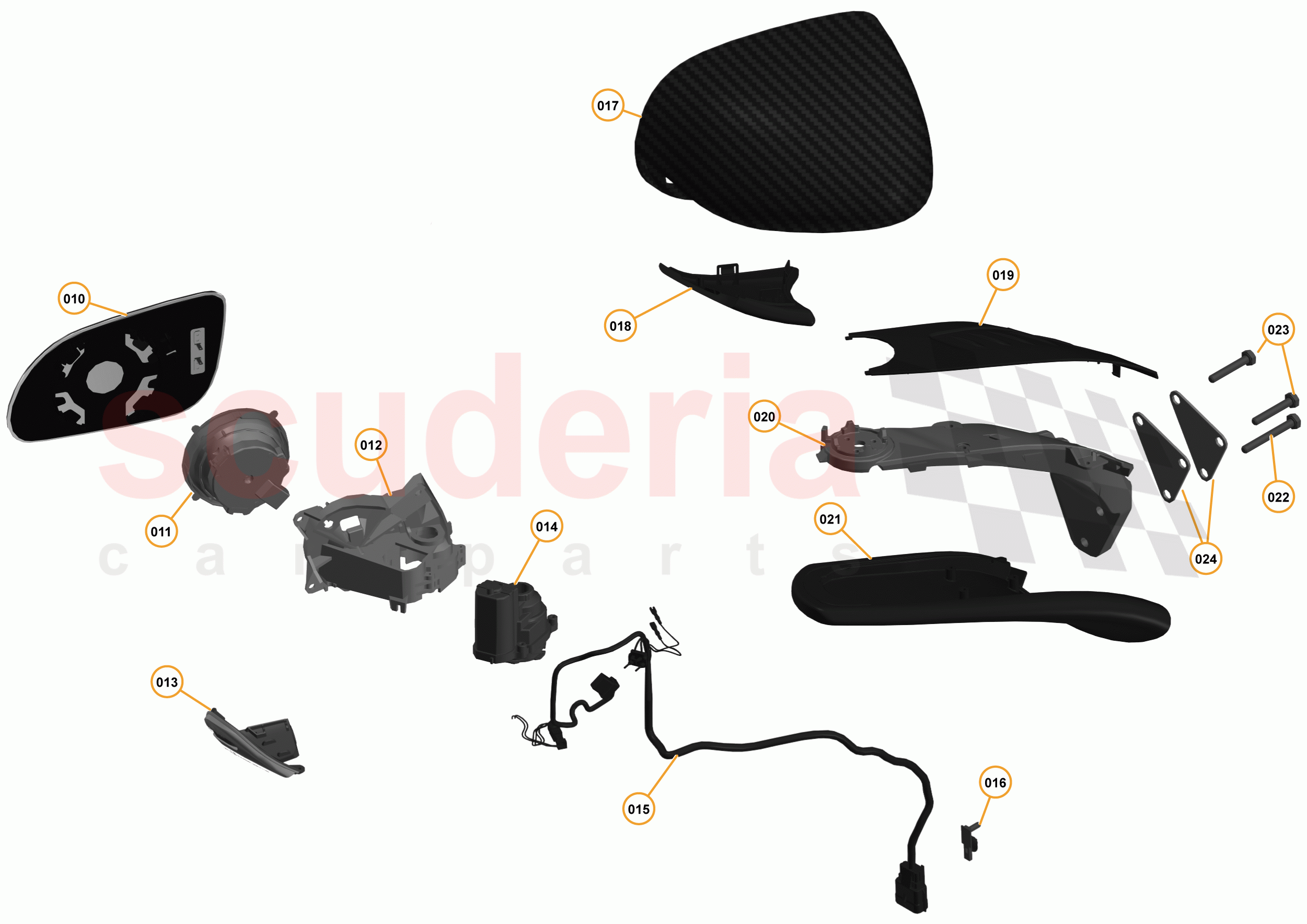 3 - A3 -CLOSURES - 3.4 - 02 - DOOR RH - SIDE MIRROR of McLaren McLaren 625C Coupe