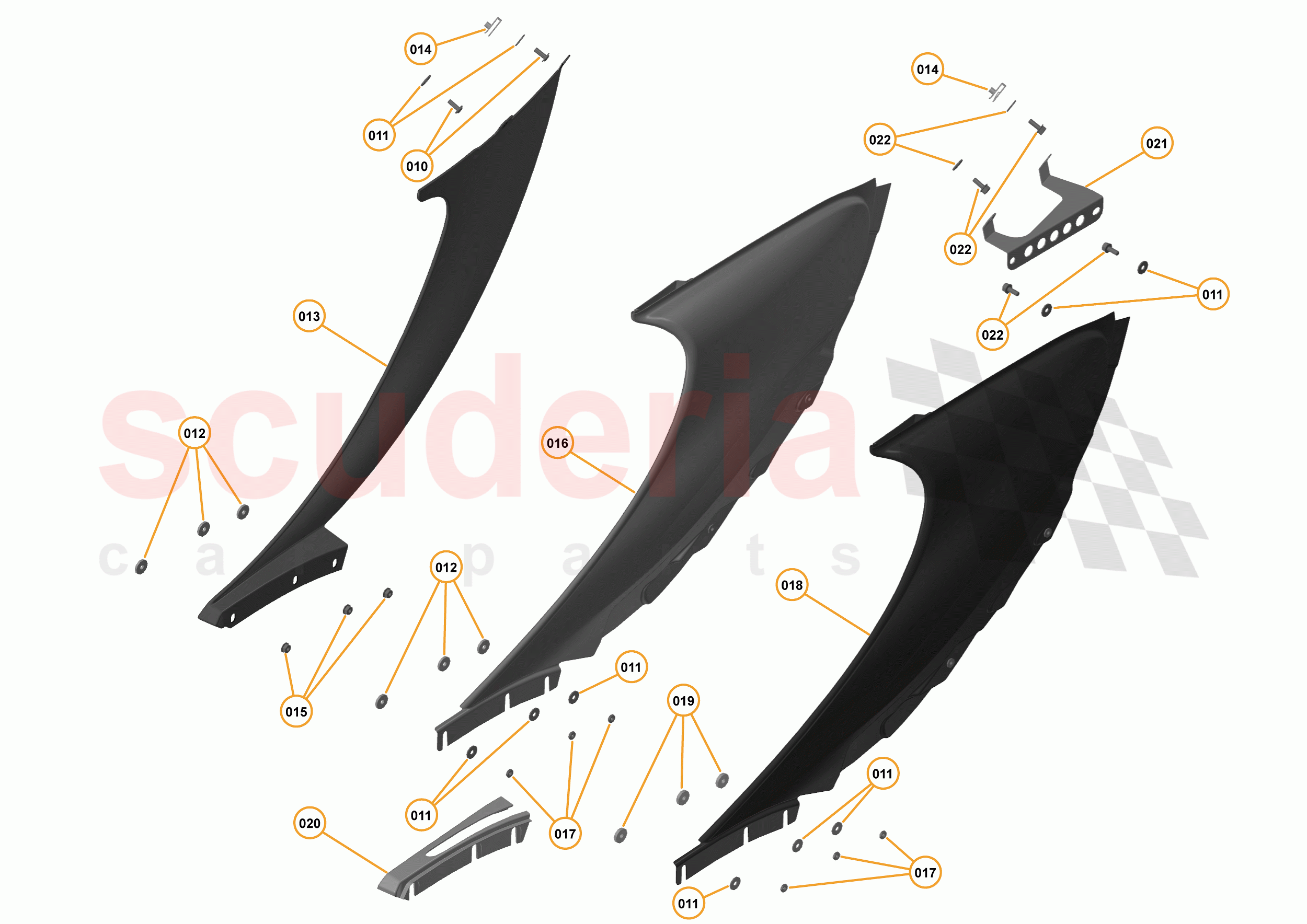 4 - A4 - PANELS, GLAZING, AND PAINT - 4.7 - 03 - SIDE INTAKE PANELS - 625C & 650S of McLaren McLaren 12C Coupe