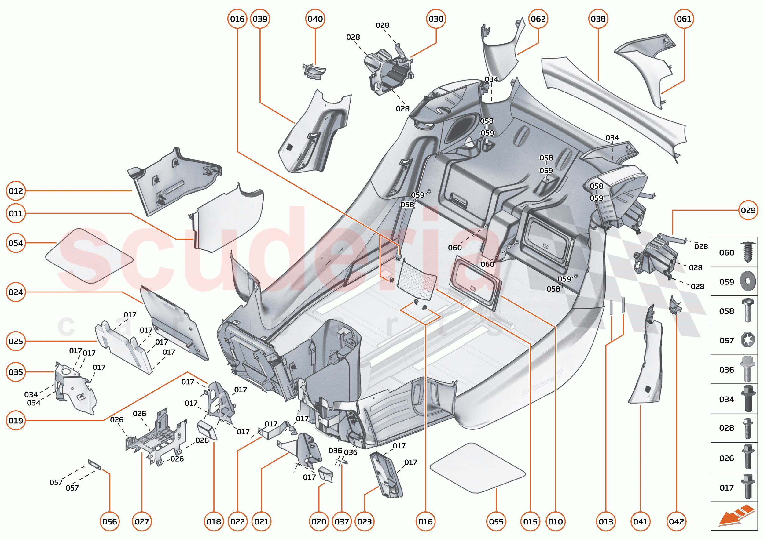 46 - INTERIOR SYSTEMS - 46.8 - LOWER & REAR TRIM of McLaren McLaren 620R