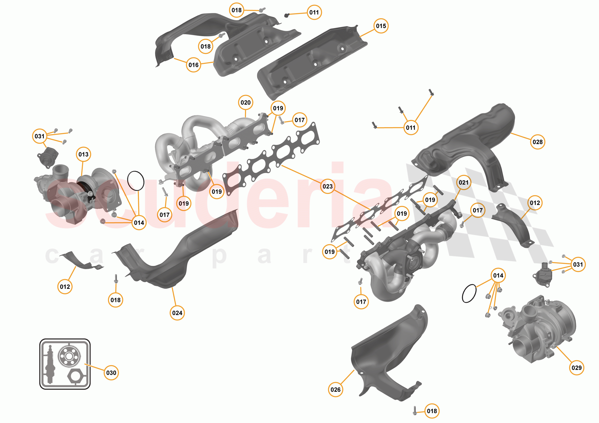 32 - ENGINE - 32.4 - EXHAUST MANIFOLD & TURBOCHARGERS of McLaren McLaren 570GT