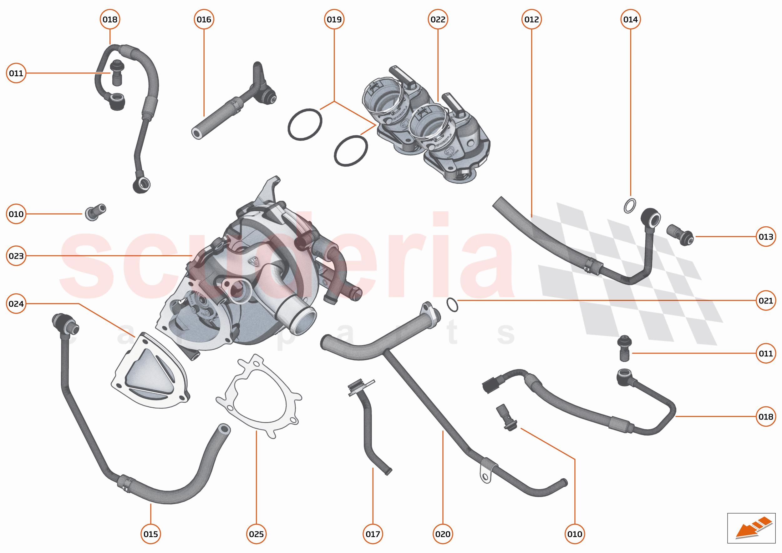 22 - ENGINE - 22.11 - ENGINE WATER PUMP AND WATER CIRCUIT of McLaren McLaren Speedtail