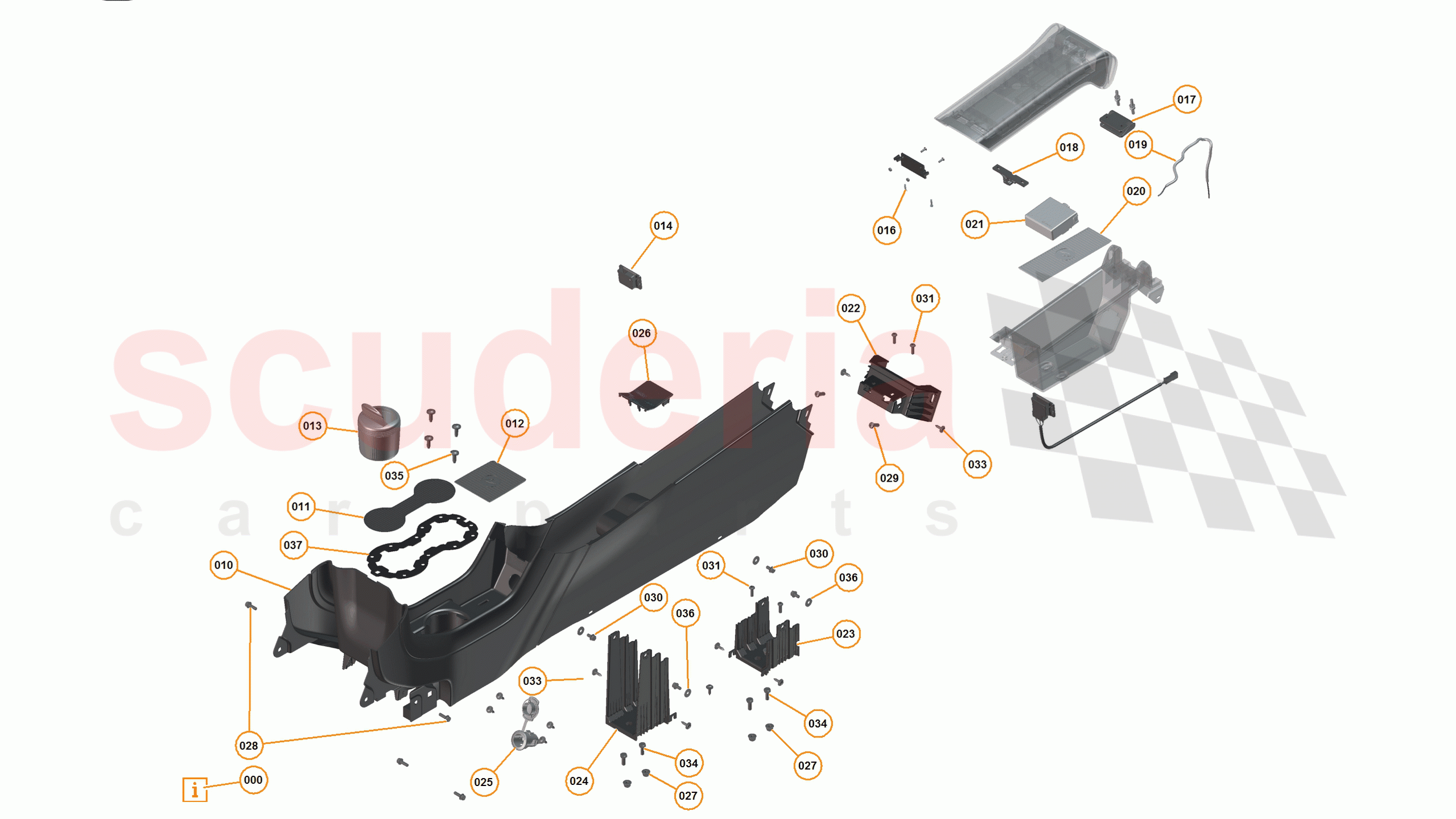 28 - N2 - TUNNEL CONSOLE ASSEMBLY - 28.1 - 01 - TUNNEL CONSOLE ASSEMBLY - MISC of McLaren McLaren 625C Coupe