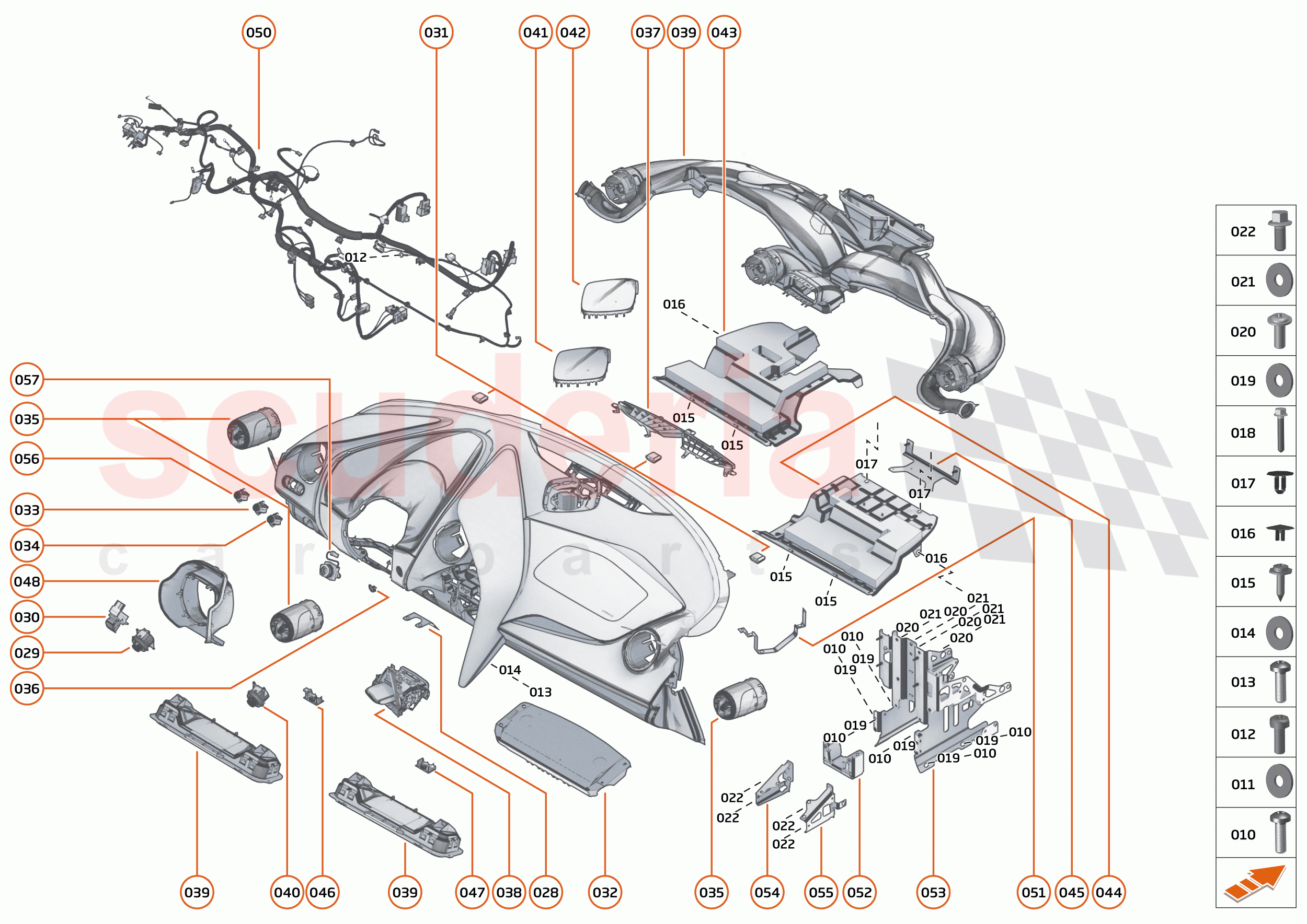 49 - INTERIOR SYSTEMS - 49.1 - ASSY FACIA - COMPONENTS & HARDWARE of McLaren McLaren 750S Spider