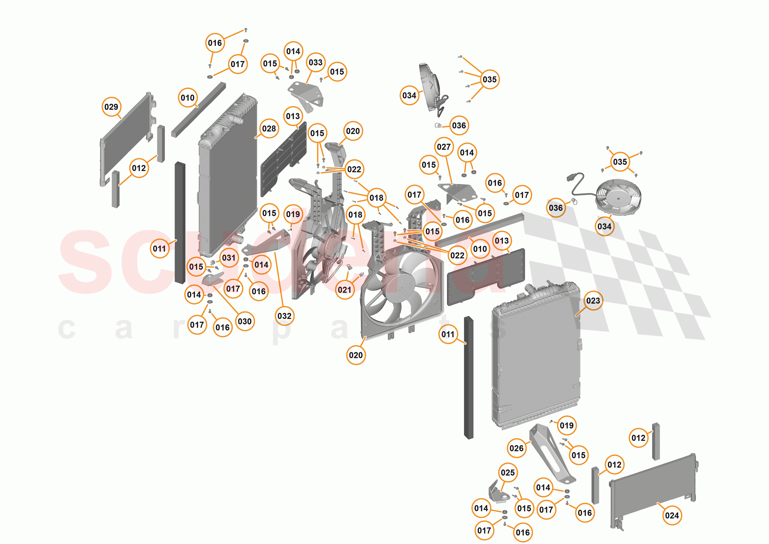 28 - COOLING - HIGH TEMPERATURE - 28.2 - HIGH TEMP MAIN RADIATORS & FANS of McLaren McLaren 570GT
