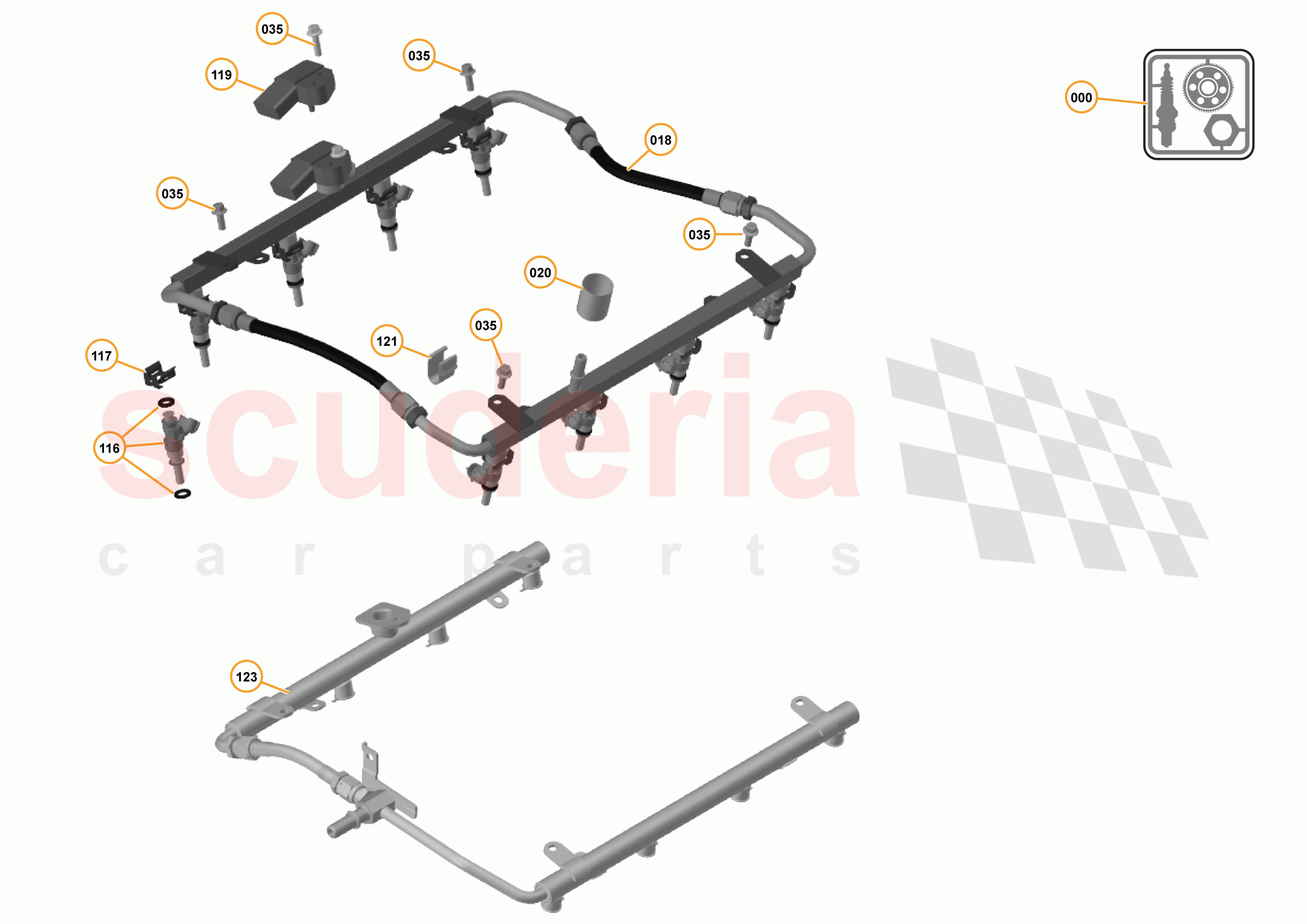 16 - F1 - POWER UNIT - 16.11 - 01 - POWER UNIT - FUEL RAIL + INJECTORS - 12C of McLaren McLaren 650S Coupe