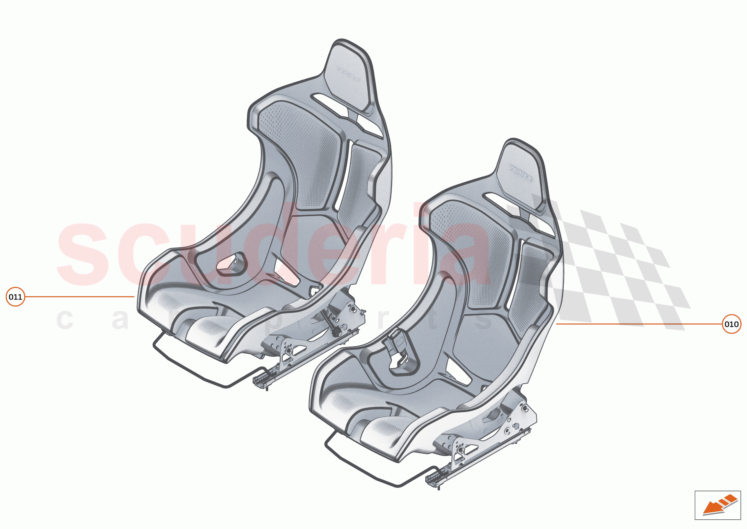48 - INTERIOR SYSTEMS - 48.7 - SEAT ASSY - SLW RACE SEAT of McLaren McLaren 765LT