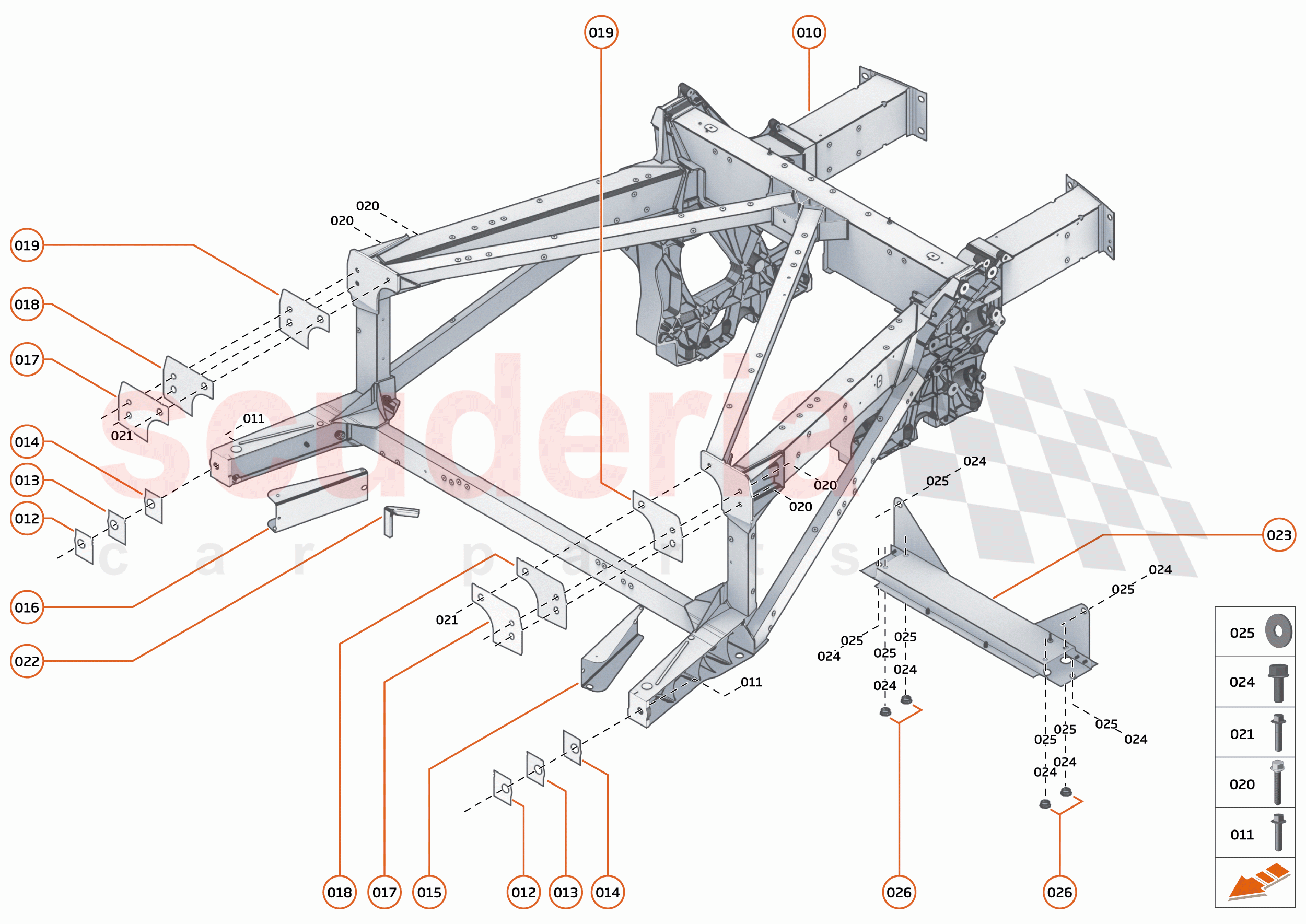 3 - REAR STRUCTURES - 3.1 - REAR FRAME of McLaren McLaren 600LT Spider