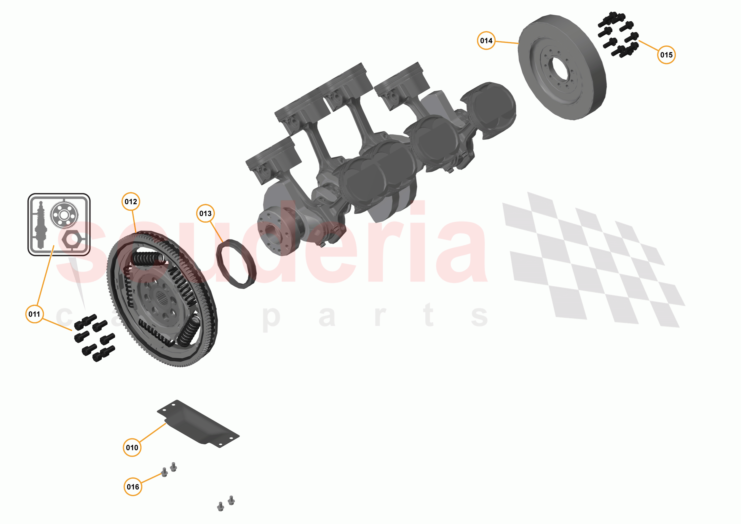 16 - F1 - POWER UNIT - 16.2 - 01 - POWER UNIT - FLYWHEEL + DRIVELINE DAMPER of McLaren McLaren 675LT Spider