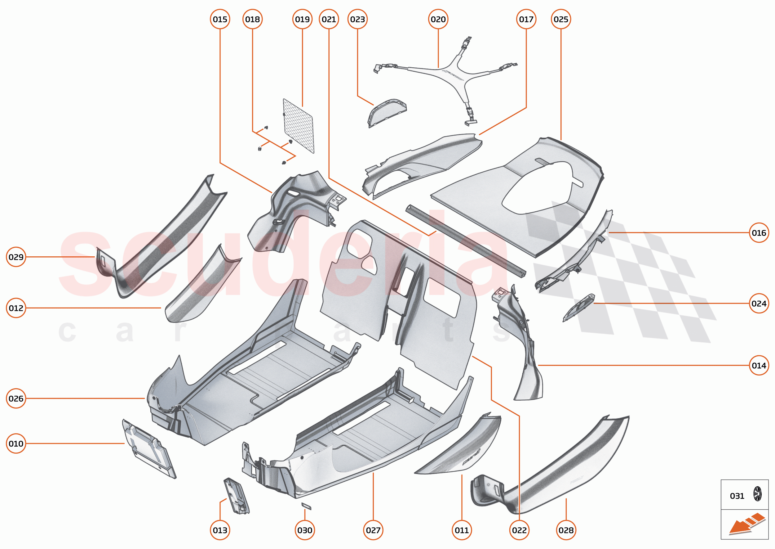 48 - INTERIOR SYSTEMS - 48.9 - LOWER & REAR TRIM of McLaren McLaren 765LT
