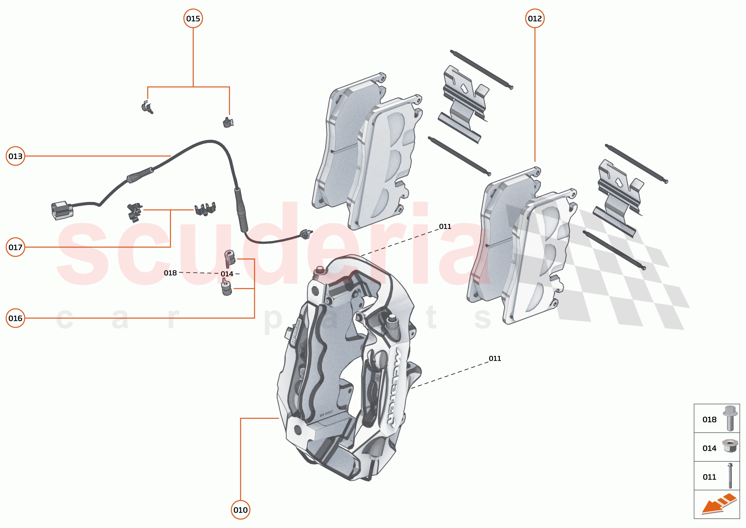 23 - BRAKES - FRONT - 23.2 - BRAKE CALIPERS FRONT of McLaren McLaren 750S Coupe