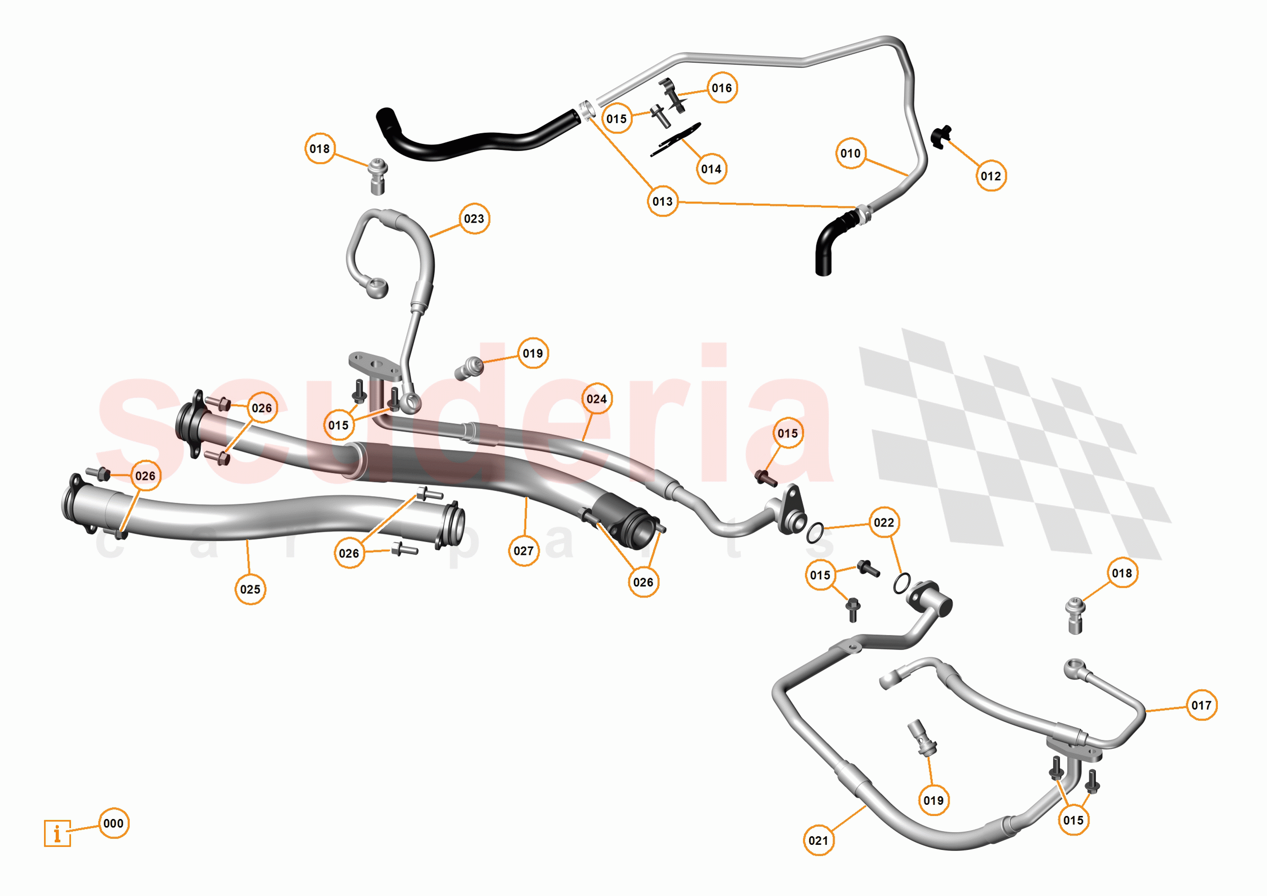 34 - ENGINE OIL SYSTEM - 34.2 - ENGINE OIL FEED & RETURN HOSES of McLaren McLaren P1 Coupe