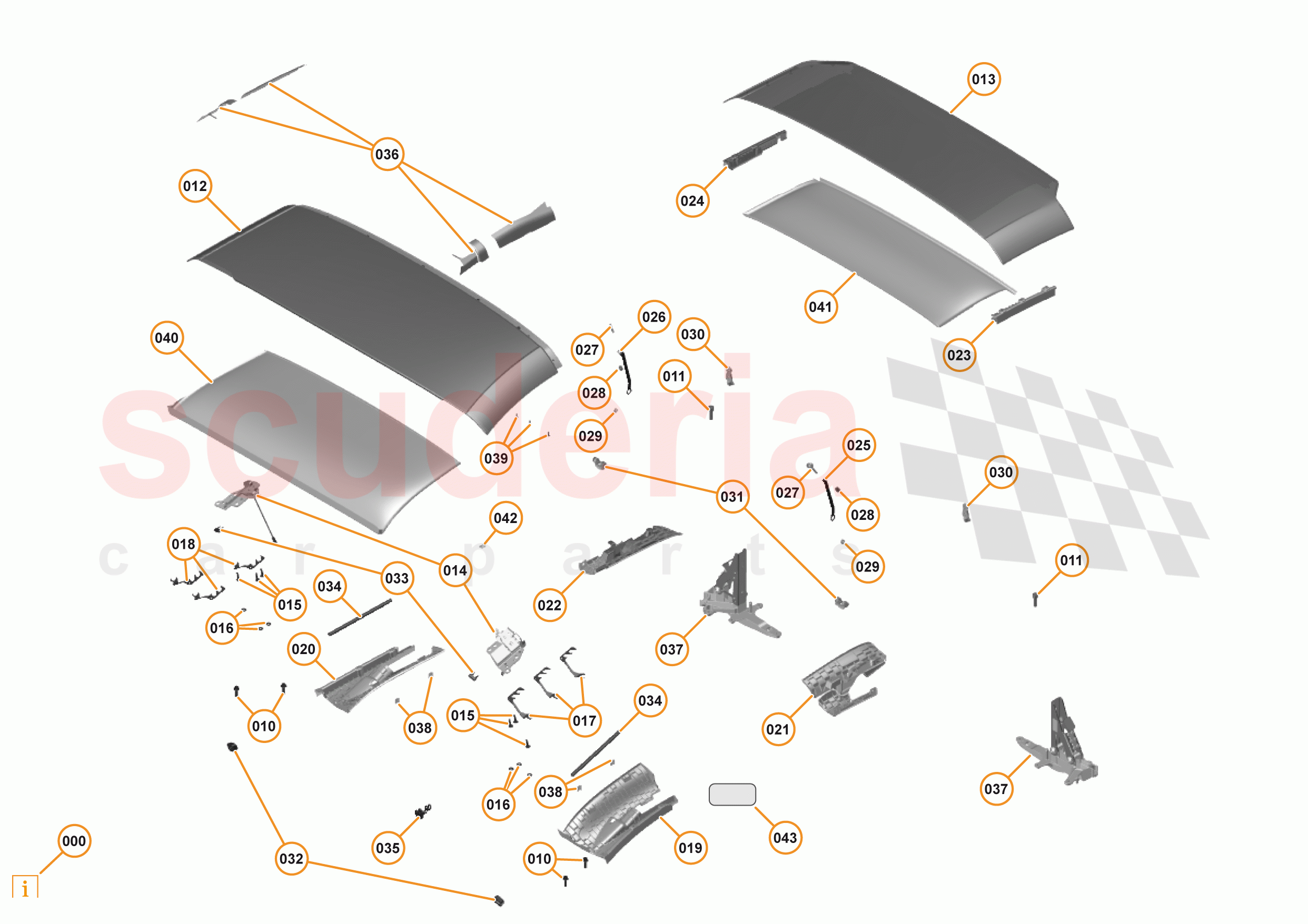 7 - OPENING ROOF SYSTEMS - 7.1 - CONVERTIBLE ROOF (RHT) - PANELS AND ROLL OVER PROTECTION SYSTEM of McLaren McLaren 570S Spider
