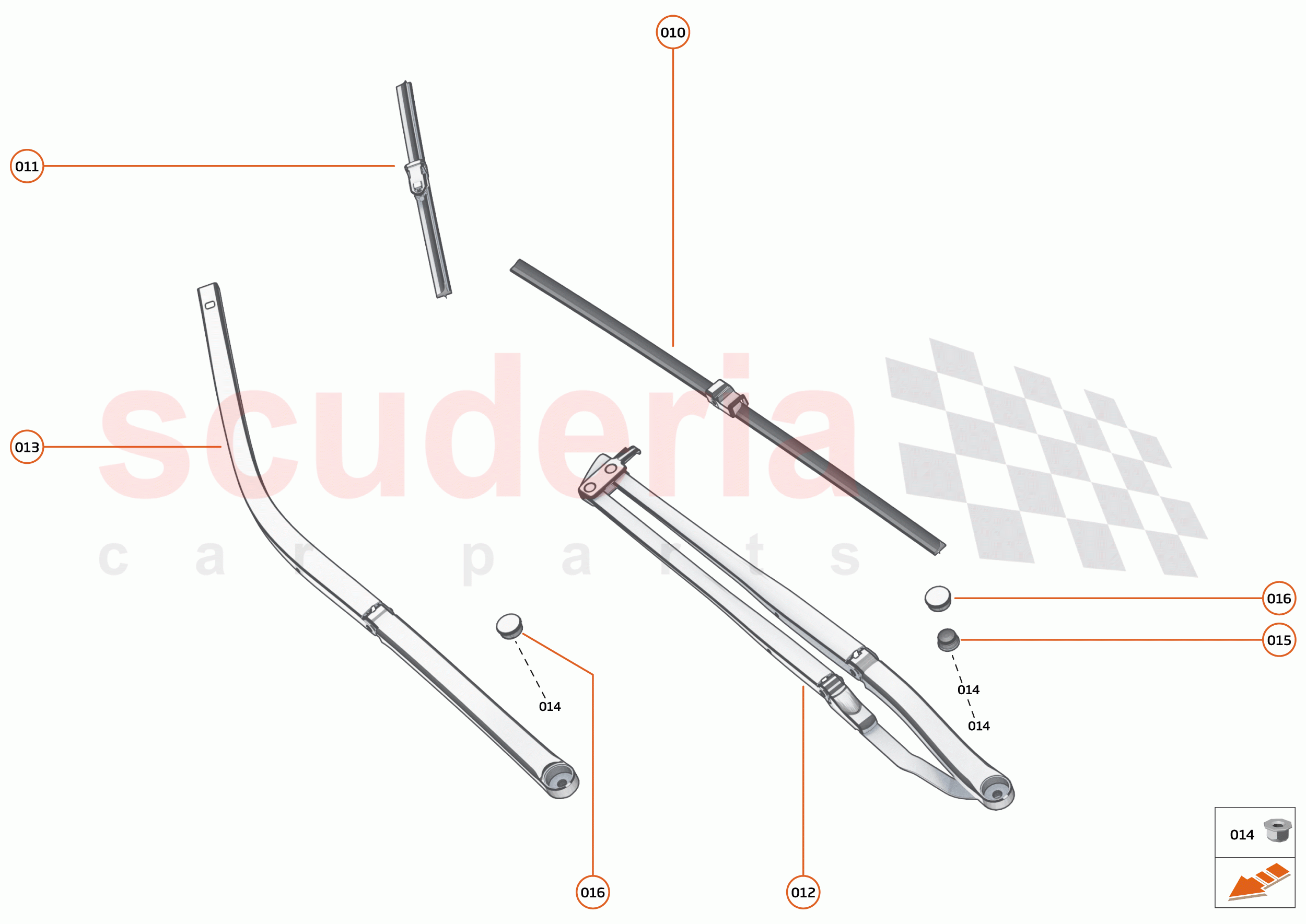 13 - WIPERS & WASHER SYSTEM - 13.2 - WINDSCREEN WIPER ARMS of McLaren McLaren 750S Coupe