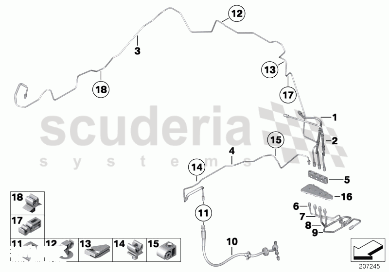 Brake pipe, front of Rolls Royce Rolls Royce Ghost Series I (2009-2014)