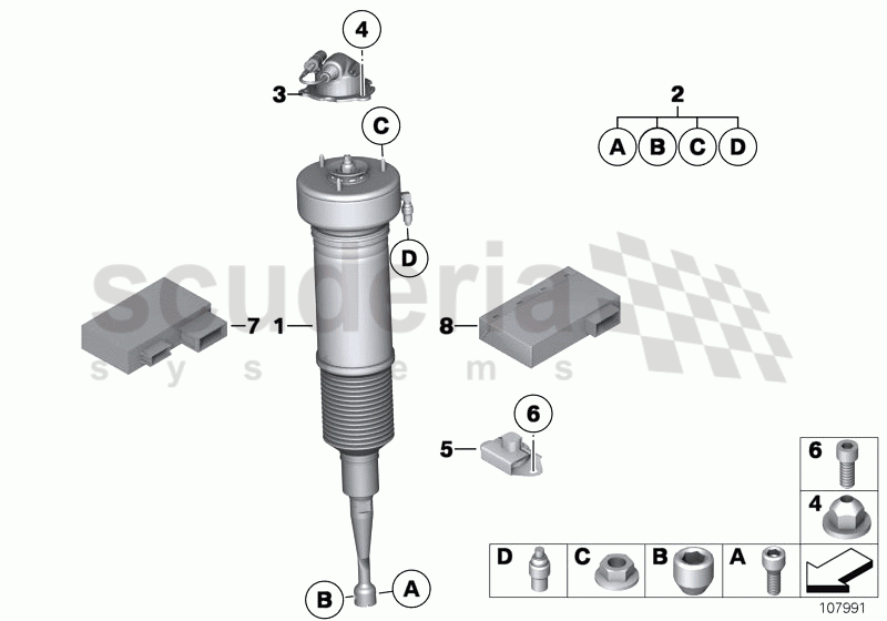 Air spring strut, front/control units of Rolls Royce Rolls Royce Phantom Drophead Coupe