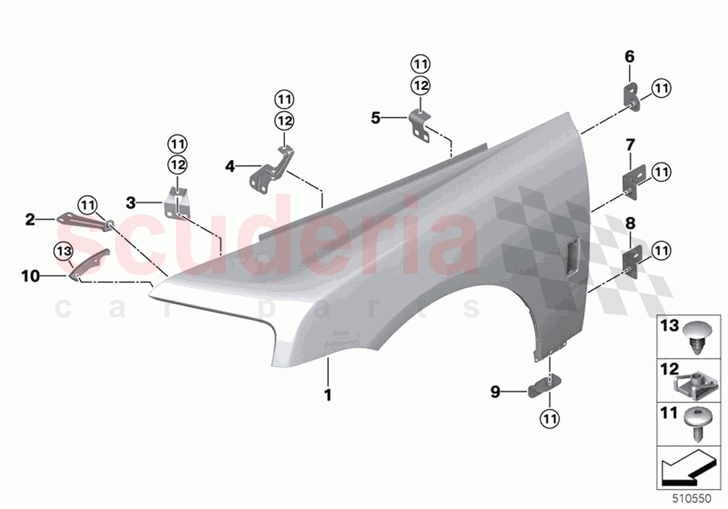Front side panel Mounting parts of Rolls Royce Rolls Royce Cullinan RR31(2017-2023)